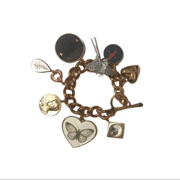 Juicy Couture Jewelry - VINTAGE JUICY COUTURE PREFIXED CHARM BRACELET ANTIQUE GOLD LOOKS
